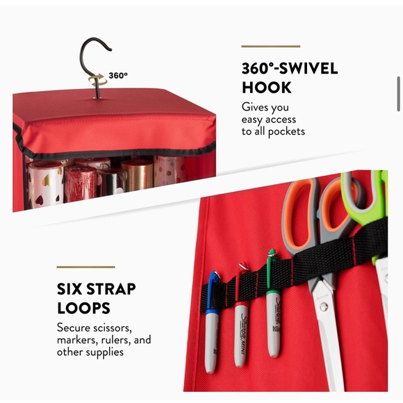 🎁 Hanging Gift Wrap 🎁 Wrapping Paper Storage 360 degrees Tissue Bow Organizer - Picture 9 of 12